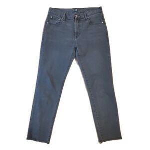 Gap 1969 Women's Best Girlfriend Jeans Size 27R Faded Black Raw Hem